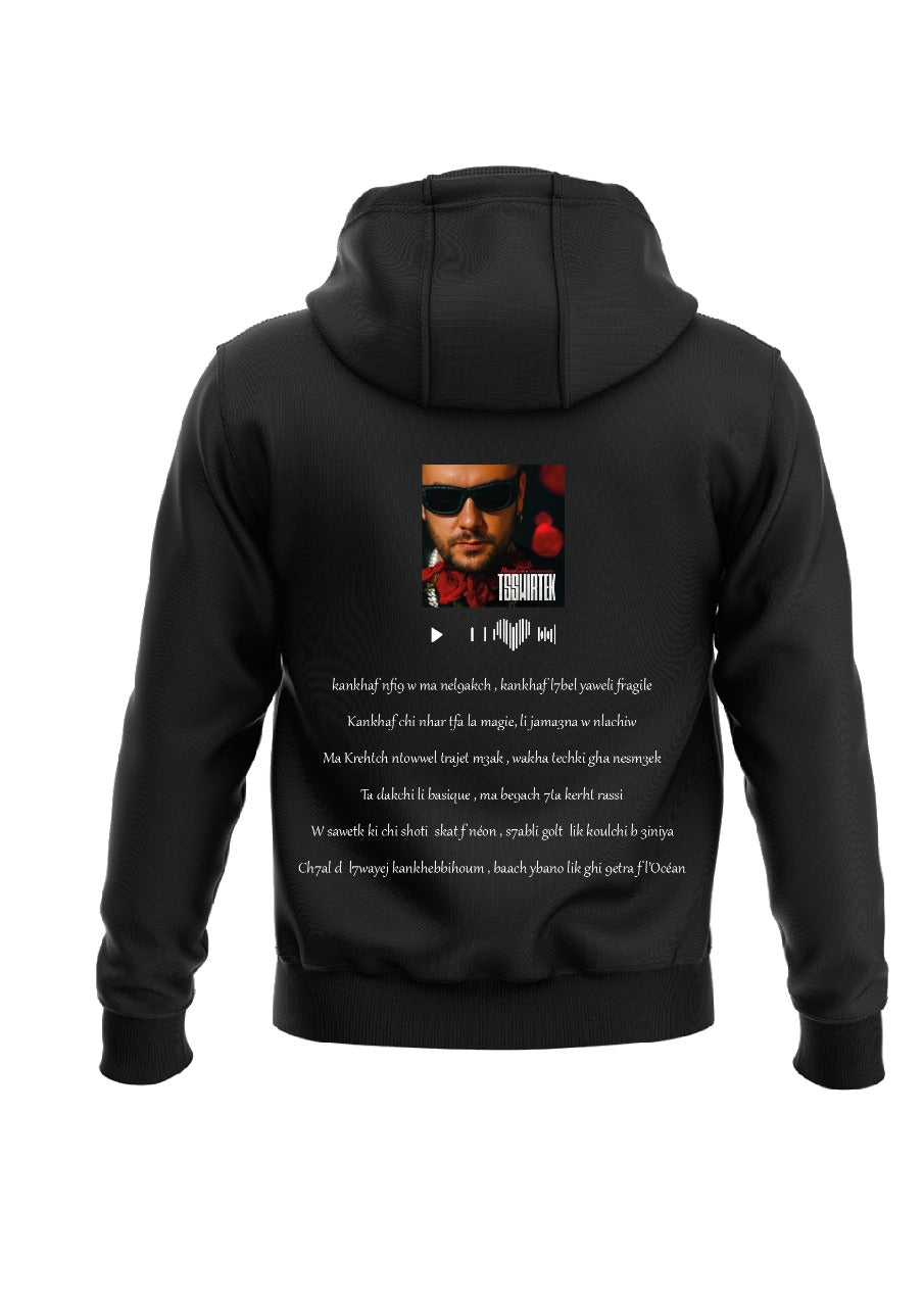 BLACK HOODIE - CHILL VIBES OVERSIZED DROP-SHOULDER