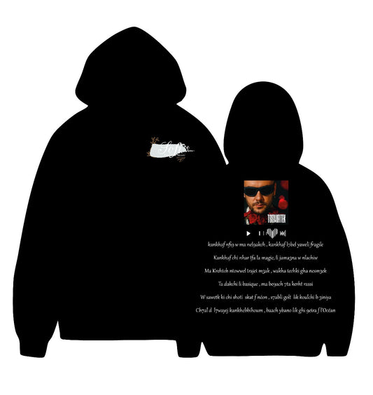 BLACK HOODIE - CHILL VIBES OVERSIZED DROP-SHOULDER